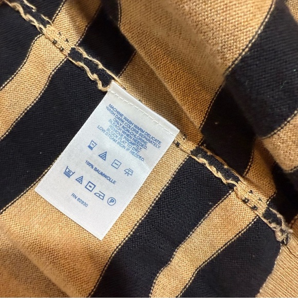 2x1 Lands' End (Size XL) Black & Tan Striped 100% Suprima Cotton Button Cardigan - Picture 10 of 16